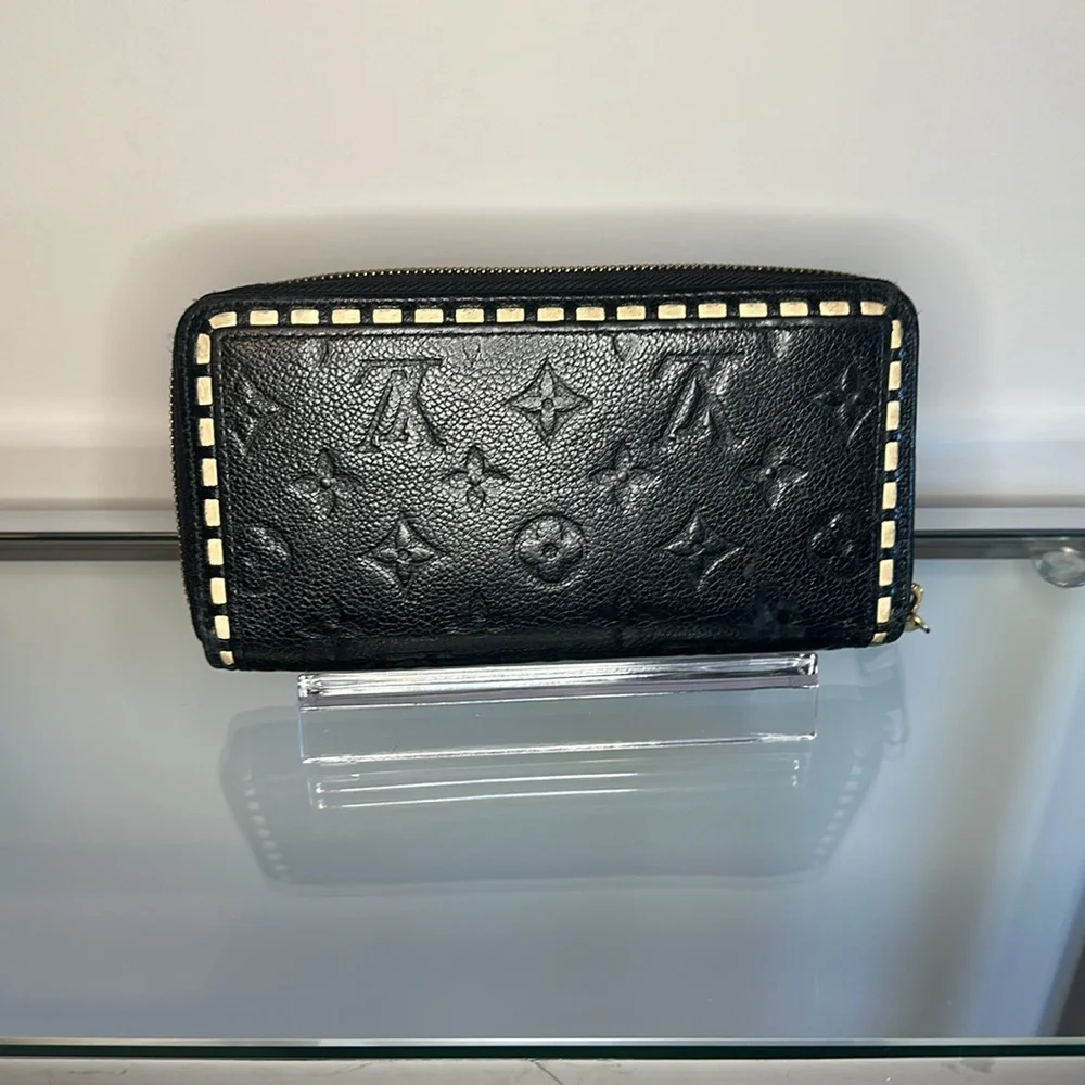 Louis Vuitton Black Monogram Empreinte Stitch Wallet, Full Inclusion! - Picture 2 of 16